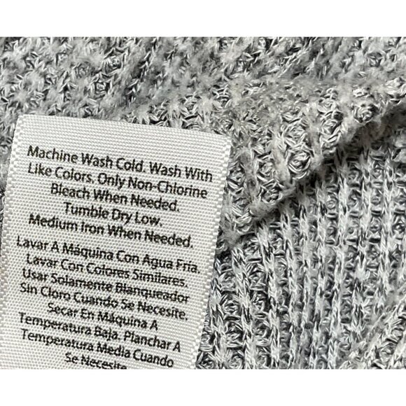 Time & Tru Waffle Knit Tunic Top Cowl Neck Grey Size XL Extra Large Lounge Shirt - Picture 6 of 6